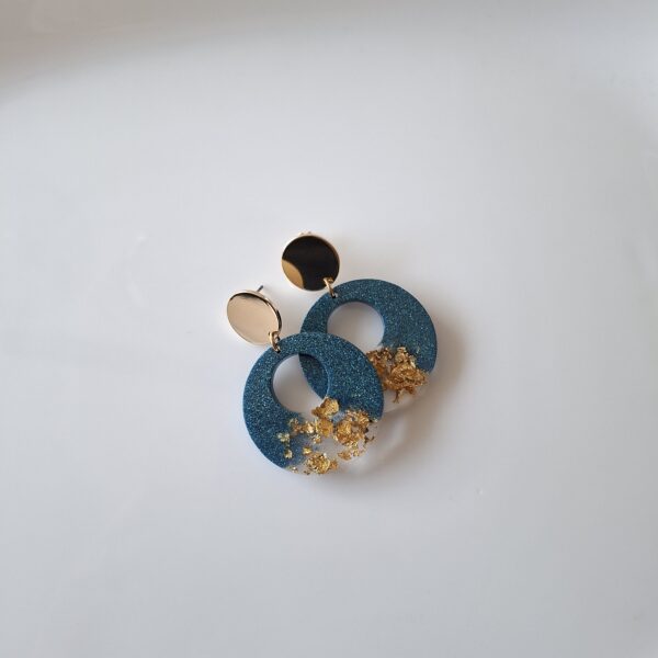Handmade || Petrol || Ronde oorbellen